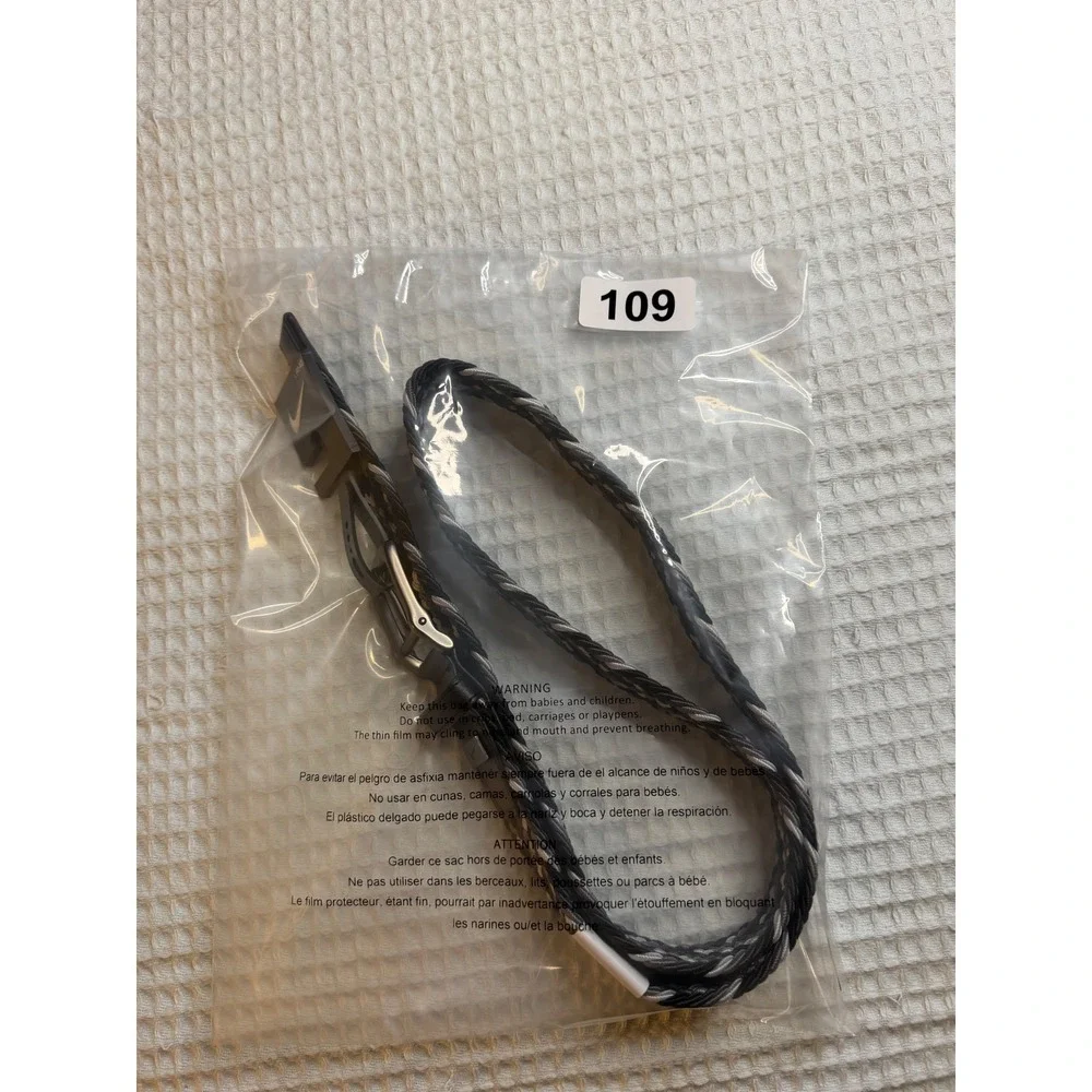 Nike Woven Stretch Belt Mens Large 40-42 Black Grey Braided Golf G-Flex